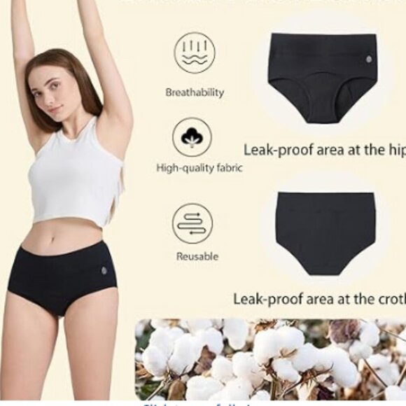 NWT Women's Leakproof Underwear 3 Pack Size L - Picture 3 of 4
